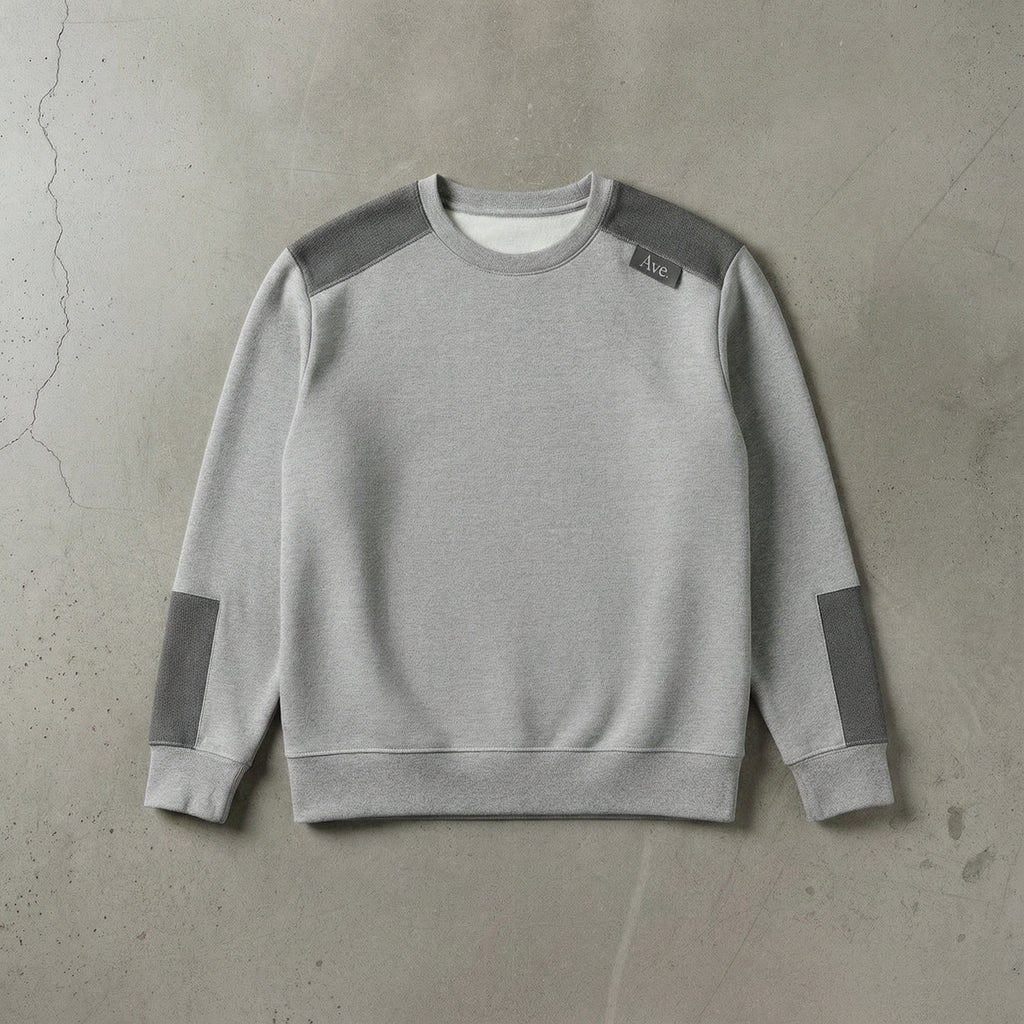 Regular fit crew neck sweatshirt with inserts