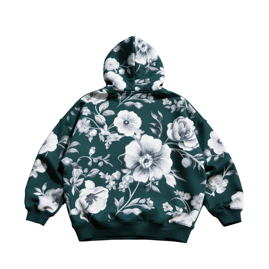 Verdant Bloom Zip Hoodie