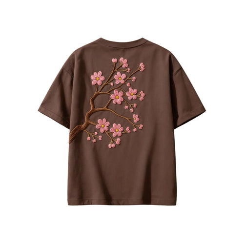 Brown "Sakura Gate" Loose Tee
