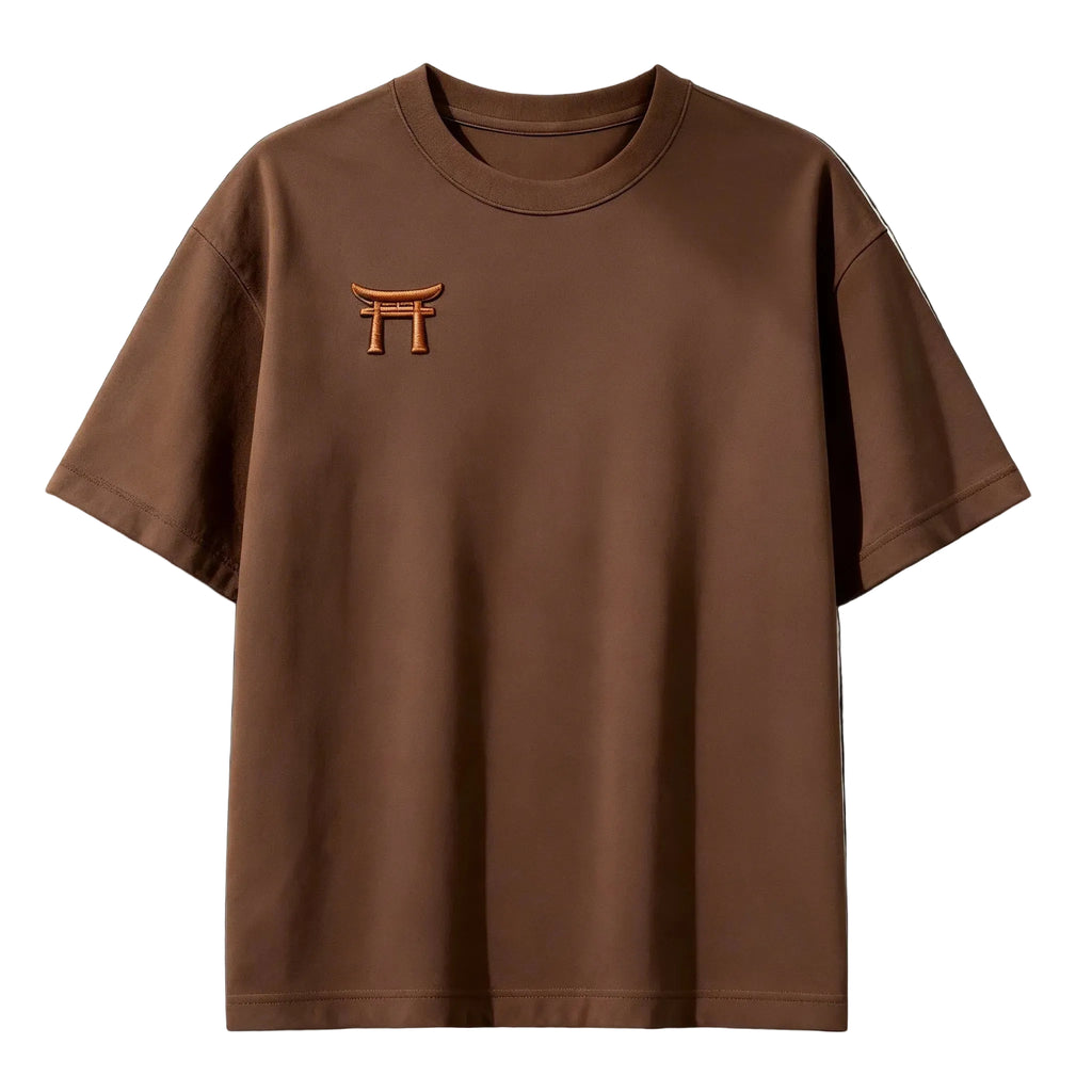 Brown "Sakura Gate" Loose Tee